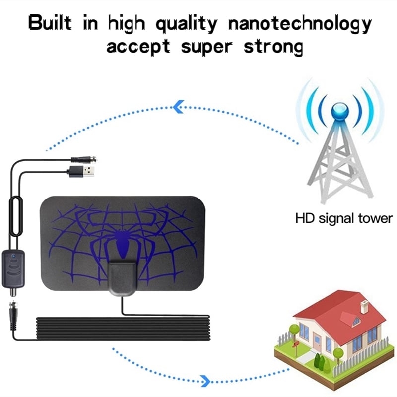 Spider Pattern HDTV Cable Antenna 4K