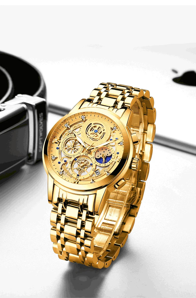 Original Watch for Men Waterproof Stainless Steel  Analog Fashion Businessr Wristwatches