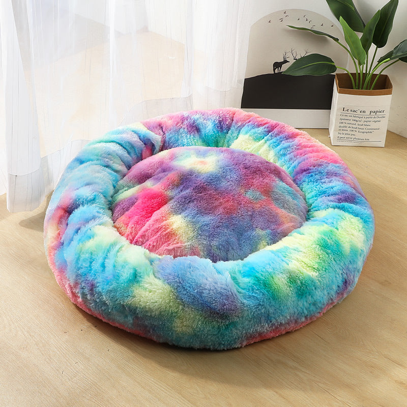 Dog kennel cat kennel round long-haired hair velvet autumn and winter nest pad