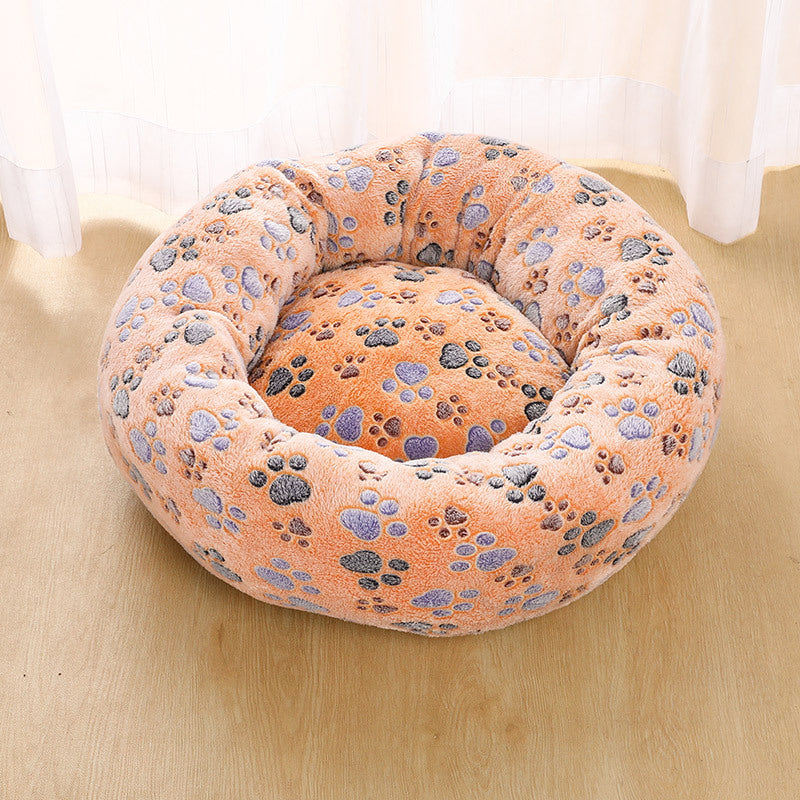 Dog kennel cat kennel round long-haired hair velvet autumn and winter nest pad