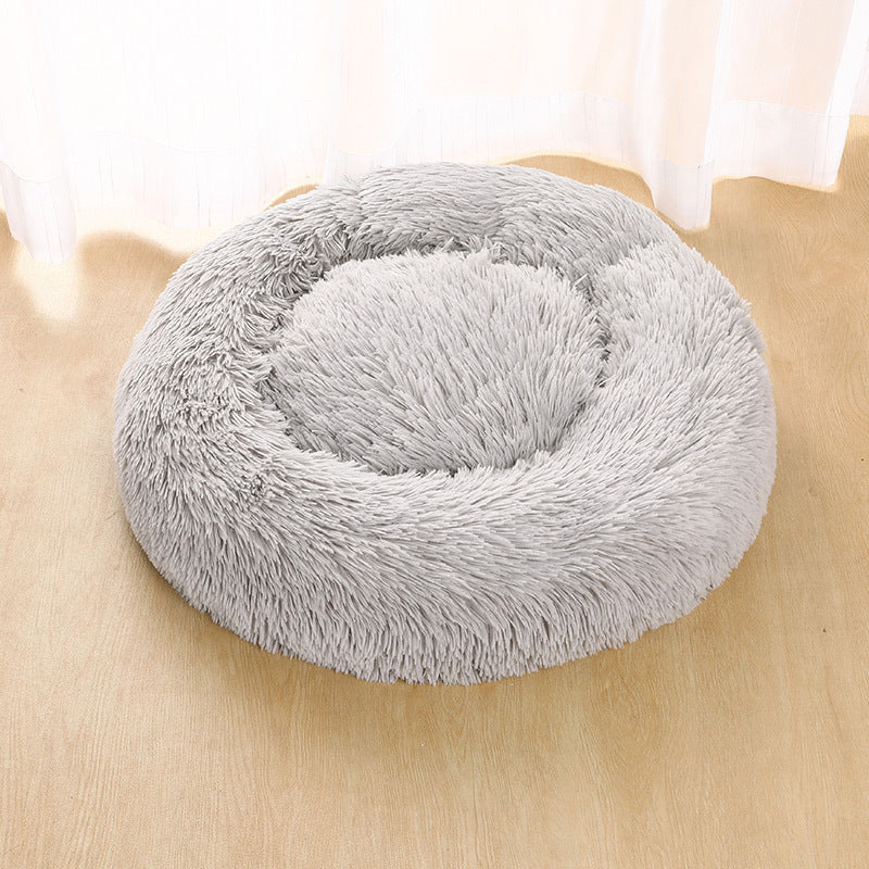 Dog kennel cat kennel round long-haired hair velvet autumn and winter nest pad