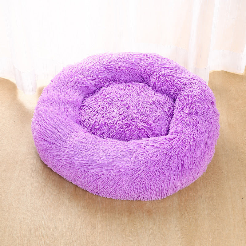 Dog kennel cat kennel round long-haired hair velvet autumn and winter nest pad