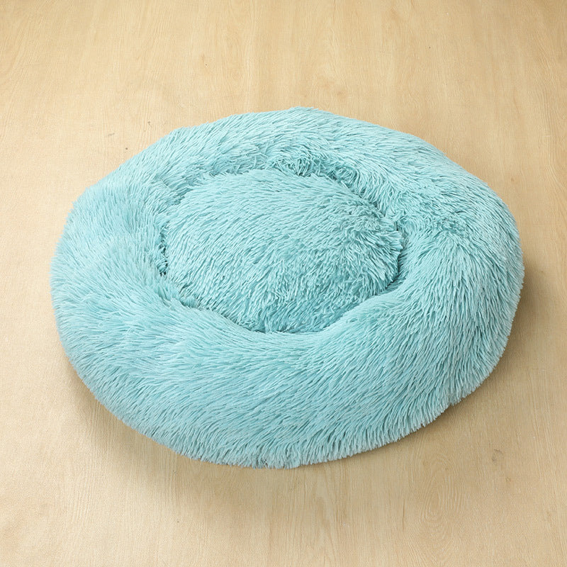 Dog kennel cat kennel round long-haired hair velvet autumn and winter nest pad