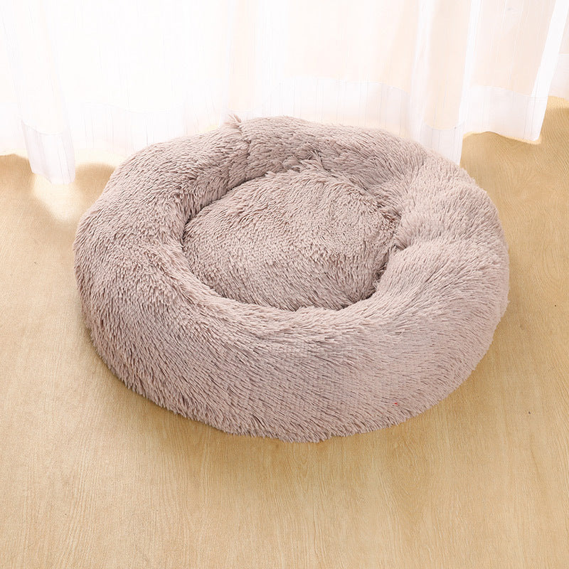 Dog kennel cat kennel round long-haired hair velvet autumn and winter nest pad