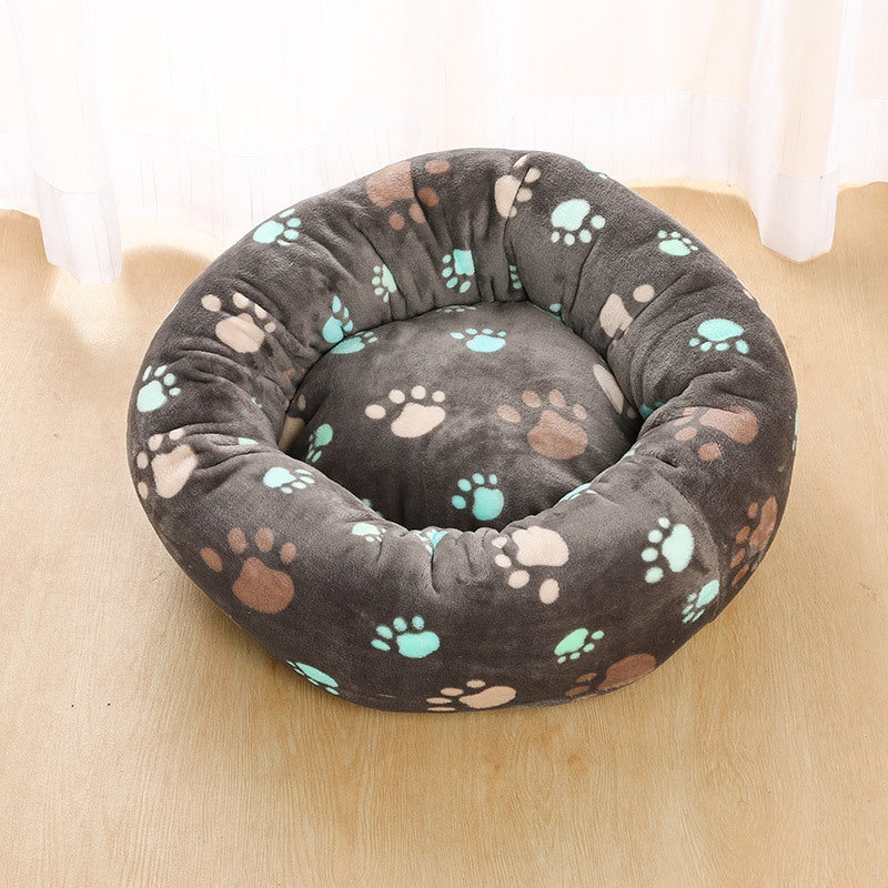 Dog kennel cat kennel round long-haired hair velvet autumn and winter nest pad