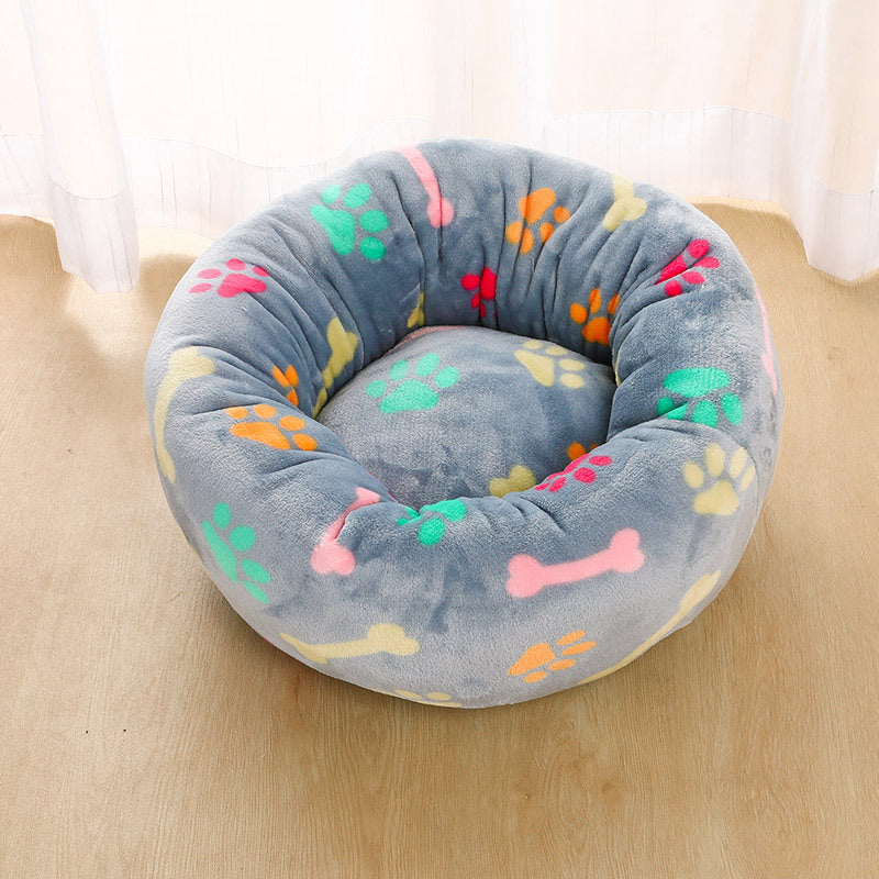 Dog kennel cat kennel round long-haired hair velvet autumn and winter nest pad