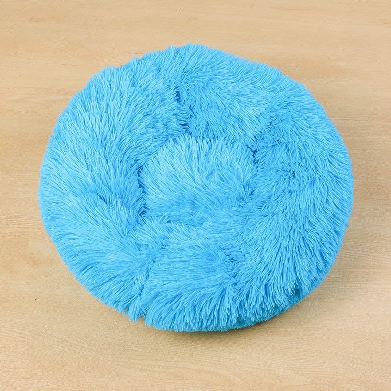 Dog kennel cat kennel round long-haired hair velvet autumn and winter nest pad