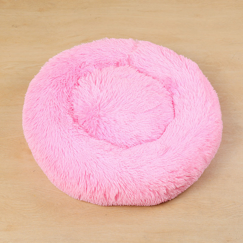 Dog kennel cat kennel round long-haired hair velvet autumn and winter nest pad