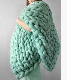 Merino Wool blanket hand-woven super thick wool blanket arm knit air conditioning blanket