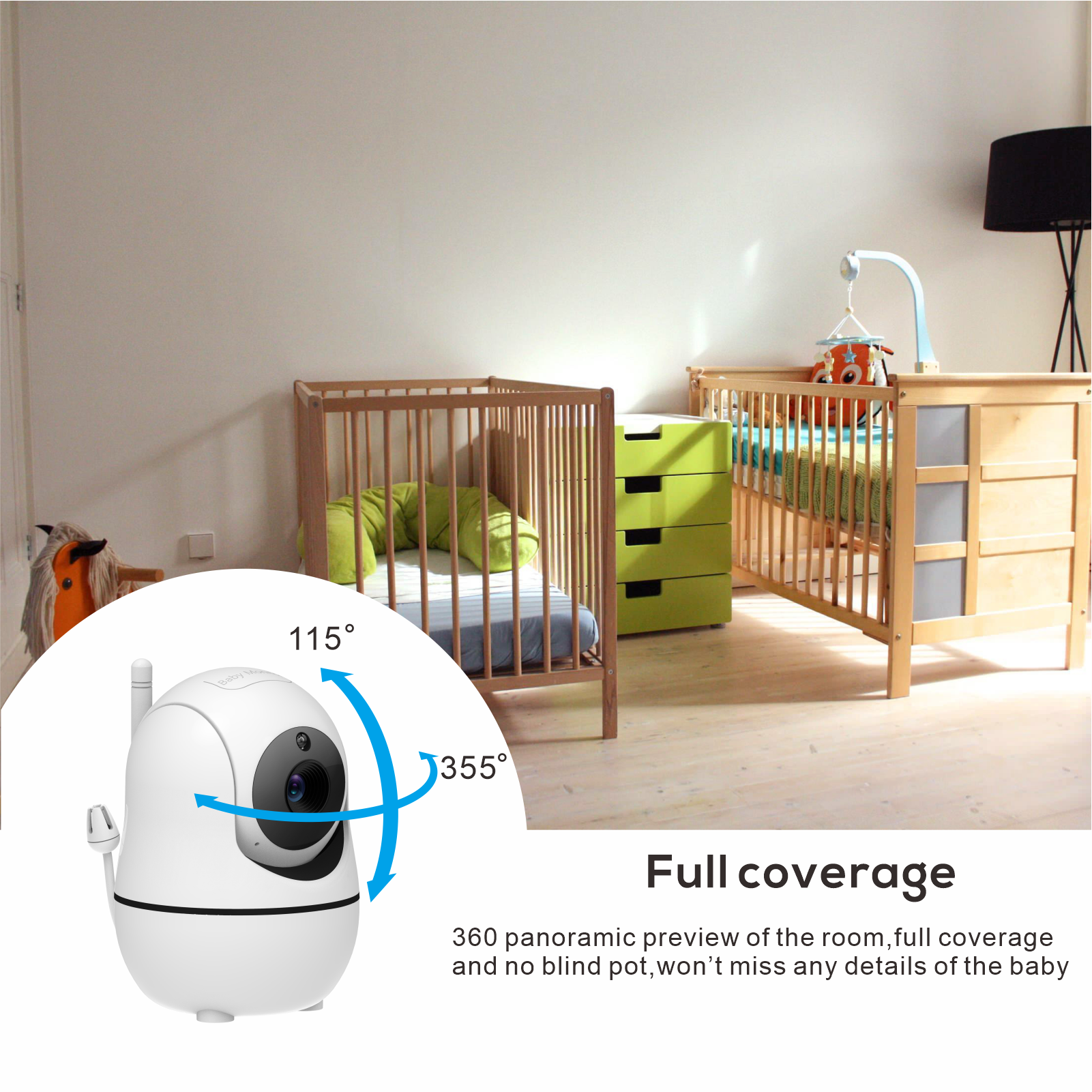 5 inch Video Baby Monitor with Camera and Audio