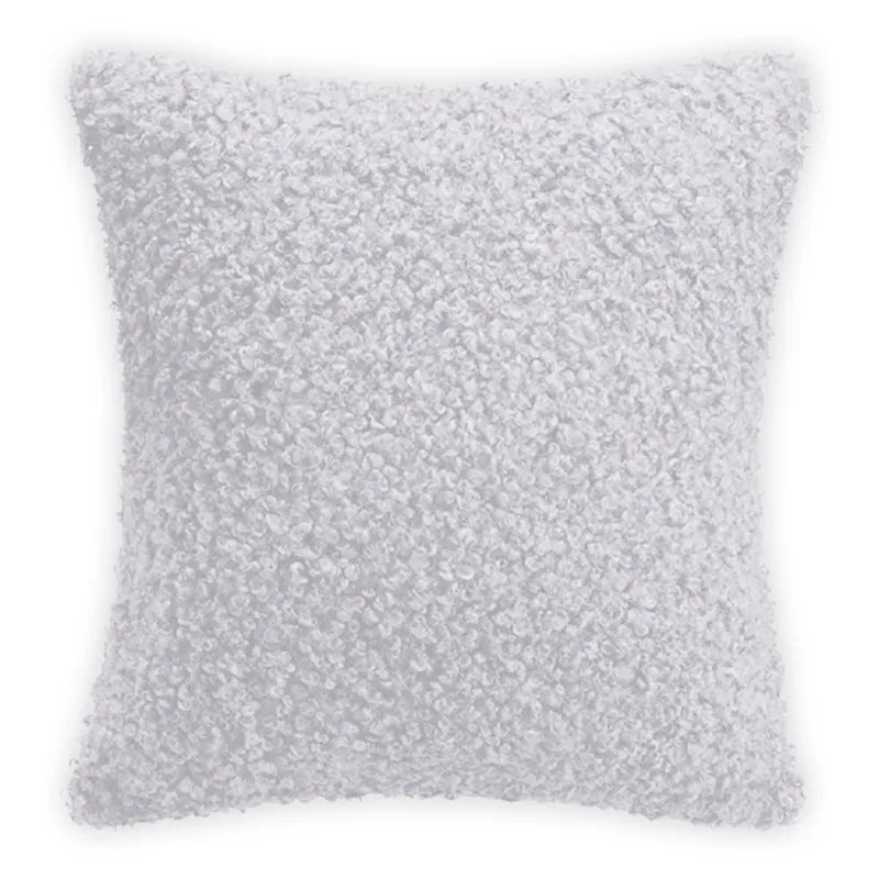 Grey Plush Cushion Cover Cozy Teddy Boucle Pillow Cover For Sofa For Living Room 45X45CM Throw Pillows Decorative Cojines