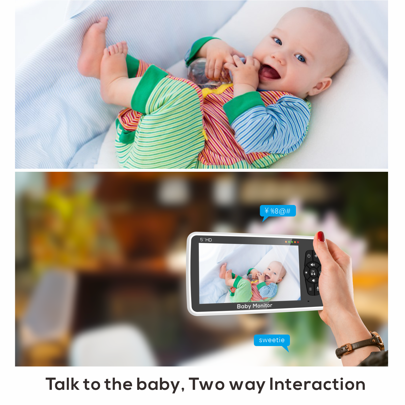 5 inch Video Baby Monitor with Camera and Audio