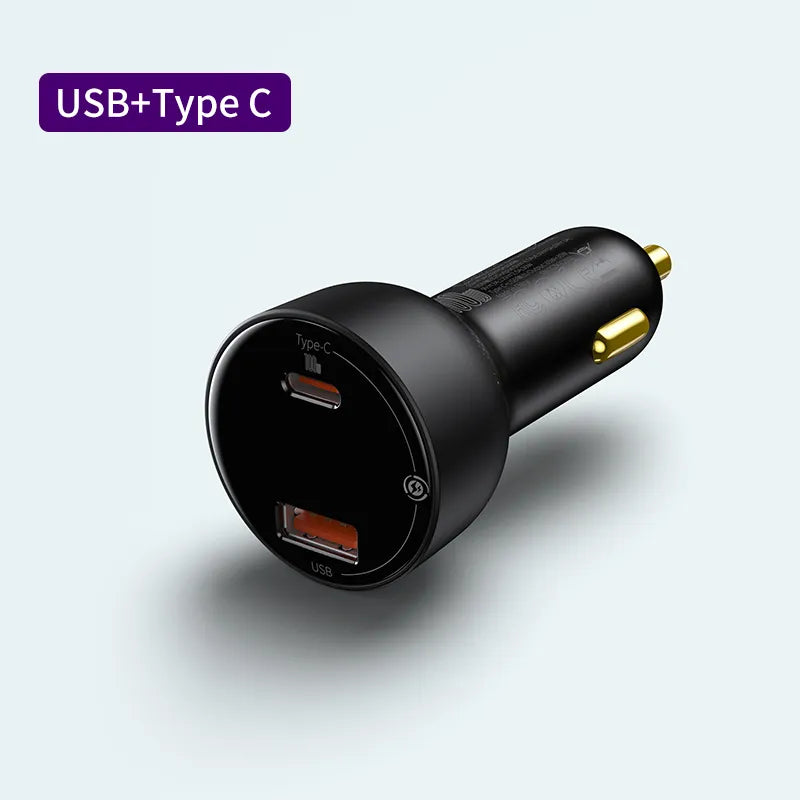 Baseus PD 100W Car Charger Quick Charge QC4.0 QC3.0 PD 3.0 Fast Charging For iPhone 15 14 13 12 11 Pro Max Samsung XiaoMi Phone