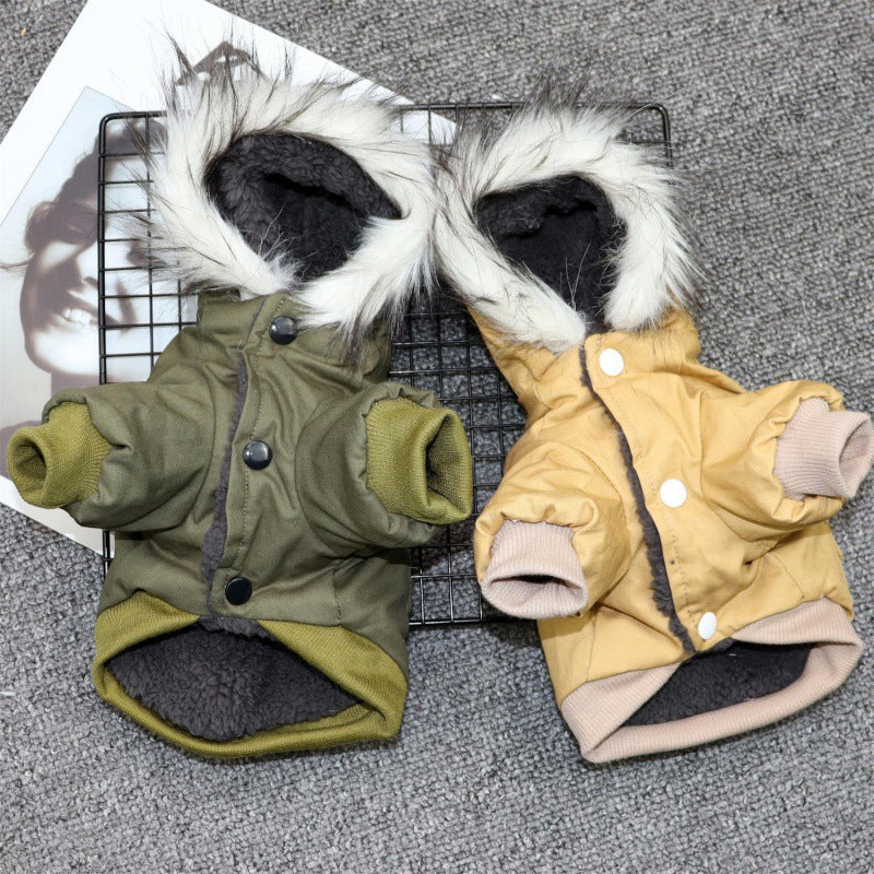 Mountaineering clothes two-legged clothes thick warm dog clothes Teddy