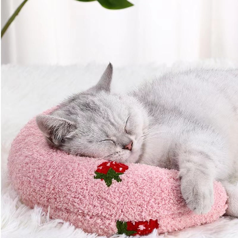 Pet supplies cat pillow cat toy U-shaped small pillow to protect cervical vertebra puppy cat sleep pillow