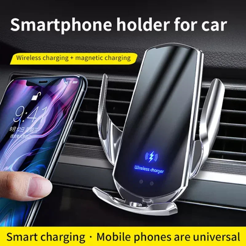 20W Car Phone Holder Wireless Charger Air Vent Clip Stand Fast Charging Station For iPhone 15 14 13 12 11 Samsung Xiaomi Huawei