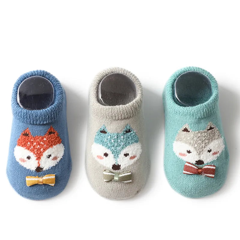 Autumn Winter Cotton Baby Boys Girls Low Cut Ankle Socks Rubber Slip-resistant Floor Socks Infant Kids Socks Spring Soft Shoes