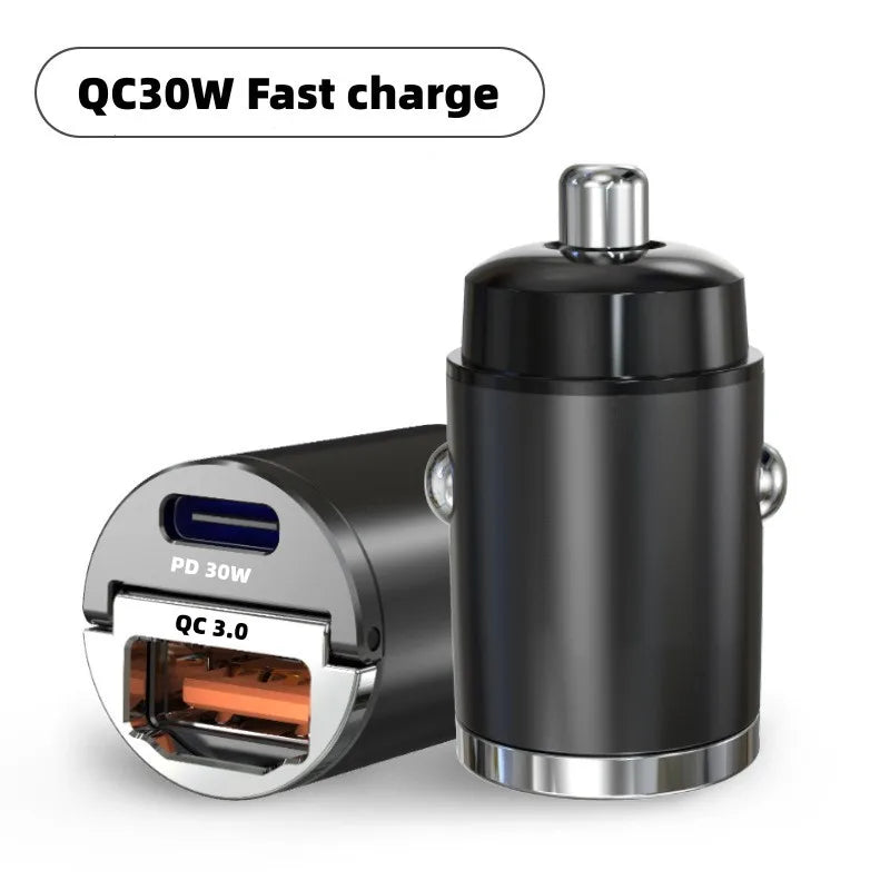 60W Mini Car Charger USB C Charger QC 3.0 PD Fast Charging for iphone 15 pro max Xiaomi Samsung S22 Phone Charger Adapter in Car