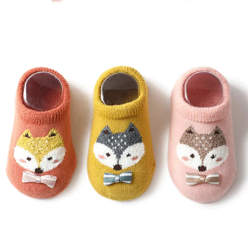 Autumn Winter Cotton Baby Boys Girls Low Cut Ankle Socks Rubber Slip-resistant Floor Socks Infant Kids Socks Spring Soft Shoes