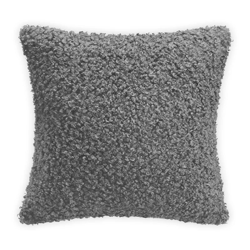 Grey Plush Cushion Cover Cozy Teddy Boucle Pillow Cover For Sofa For Living Room 45X45CM Throw Pillows Decorative Cojines