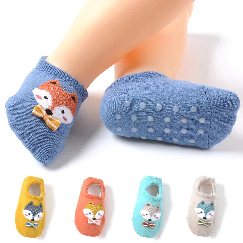 Autumn Winter Cotton Baby Boys Girls Low Cut Ankle Socks Rubber Slip-resistant Floor Socks Infant Kids Socks Spring Soft Shoes