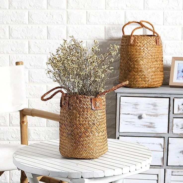 Woven Storage Baskets with Handles