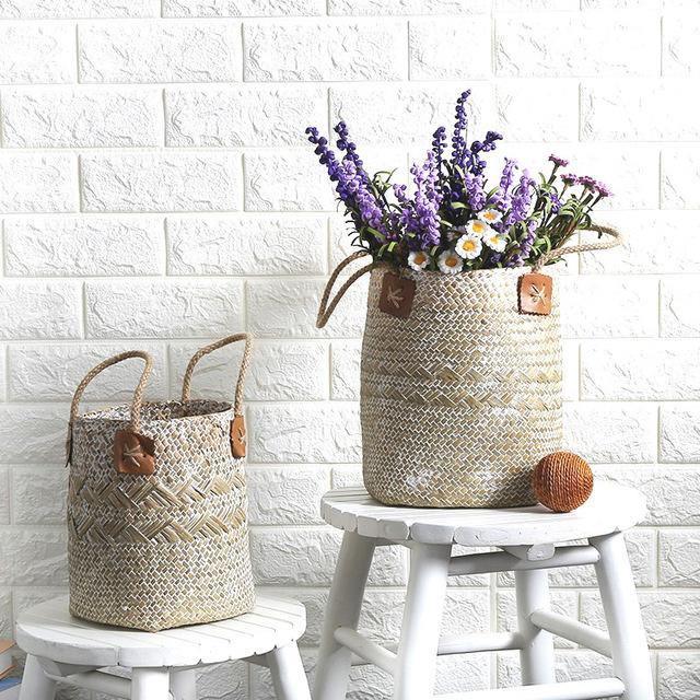 Woven Storage Baskets with Handles