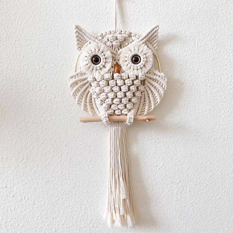 Handmade Owl Macrame Wall Hanging Tapestry