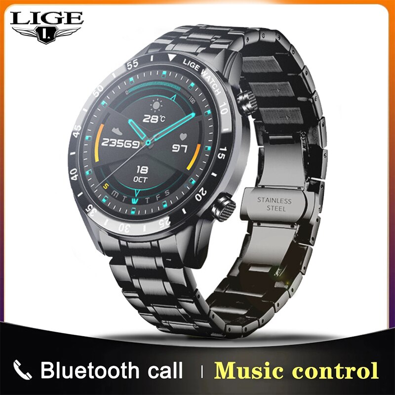 Sports Smartwatch for Men - Smart Watch, Phone Call Answering, Touch Screen, Fitness Tracker, IP67 Waterproof.