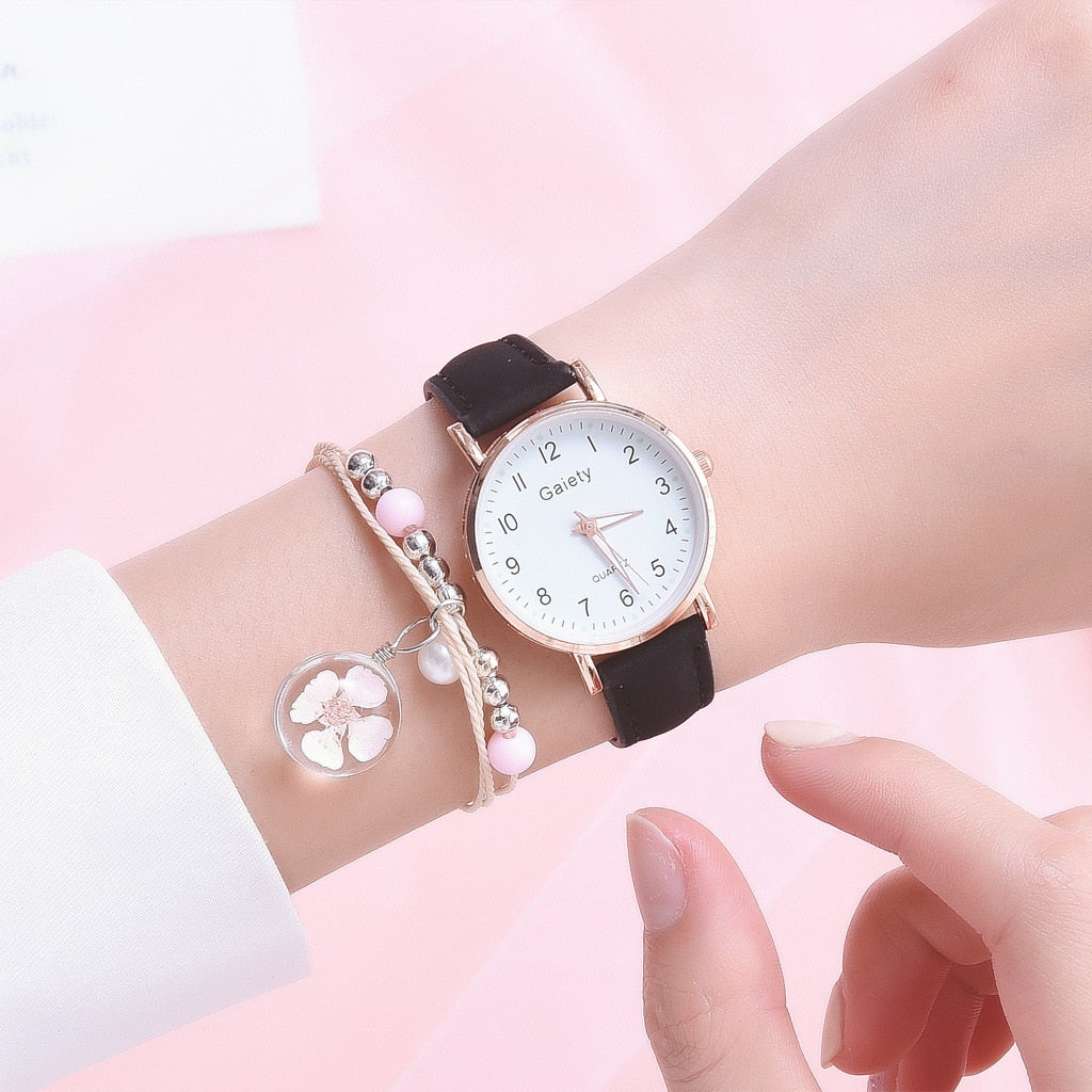 Fashion Watch + Bracelet Ladies