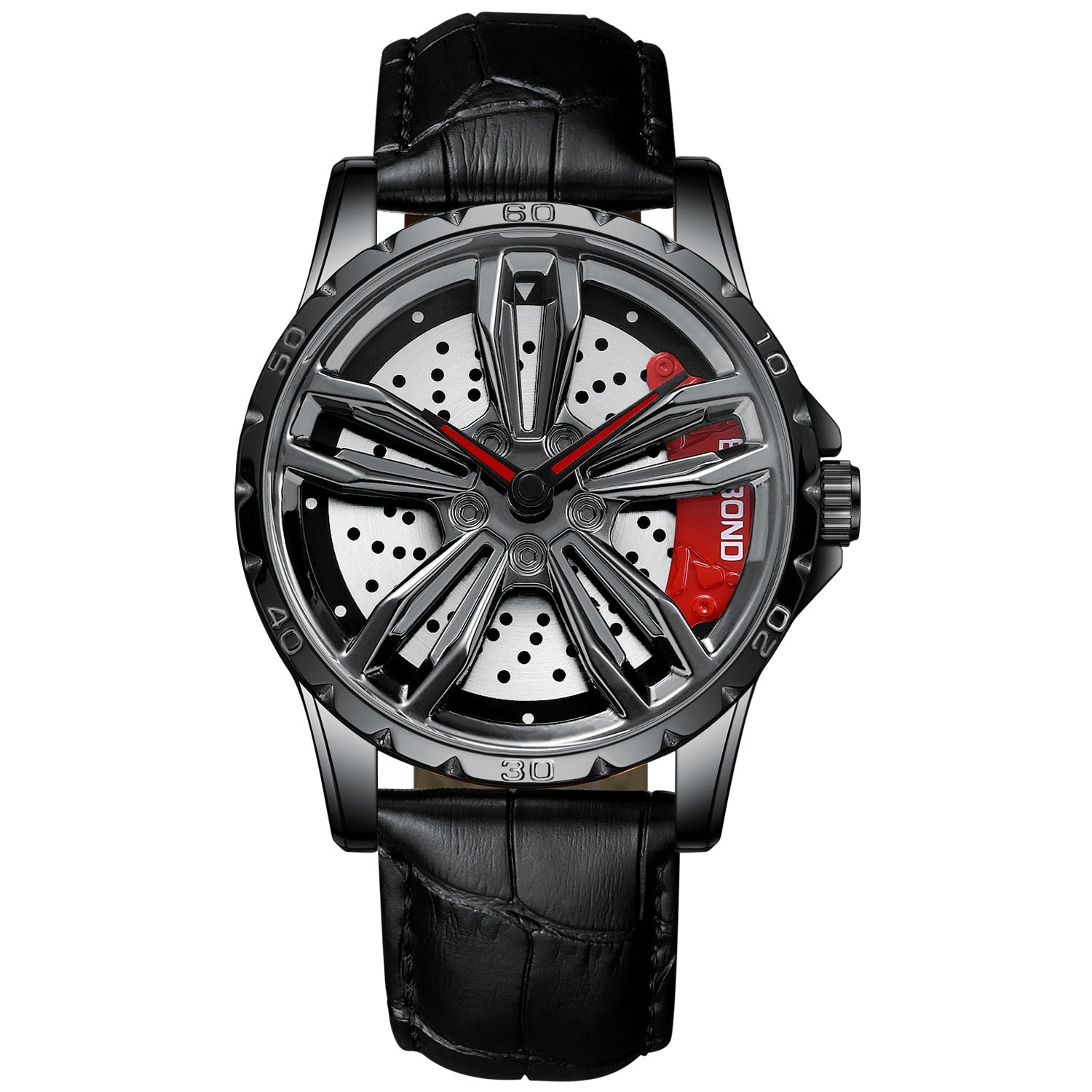 Men's watches car wheel, waterproof, sport, stainless steel.