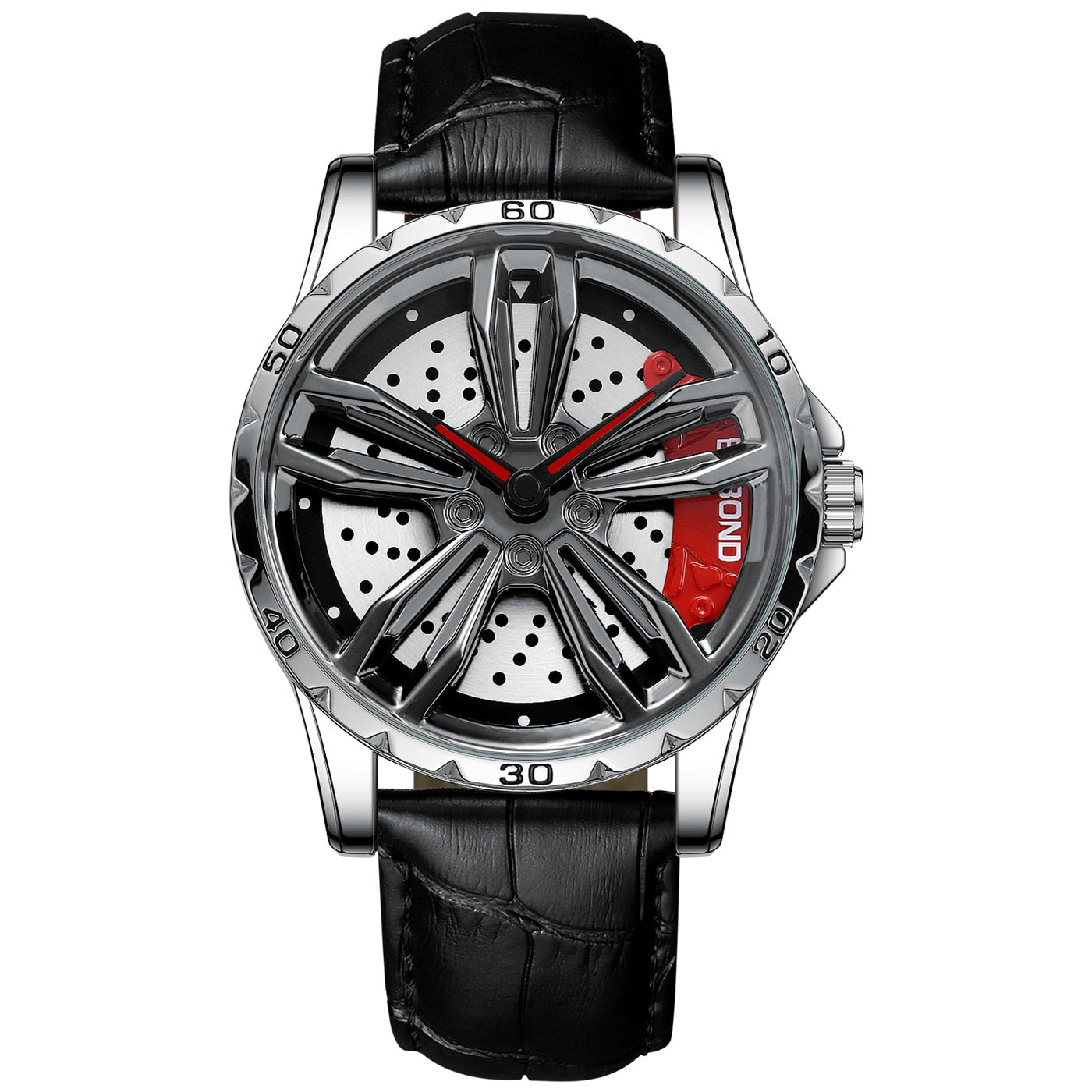 Men's watches car wheel, waterproof, sport, stainless steel.