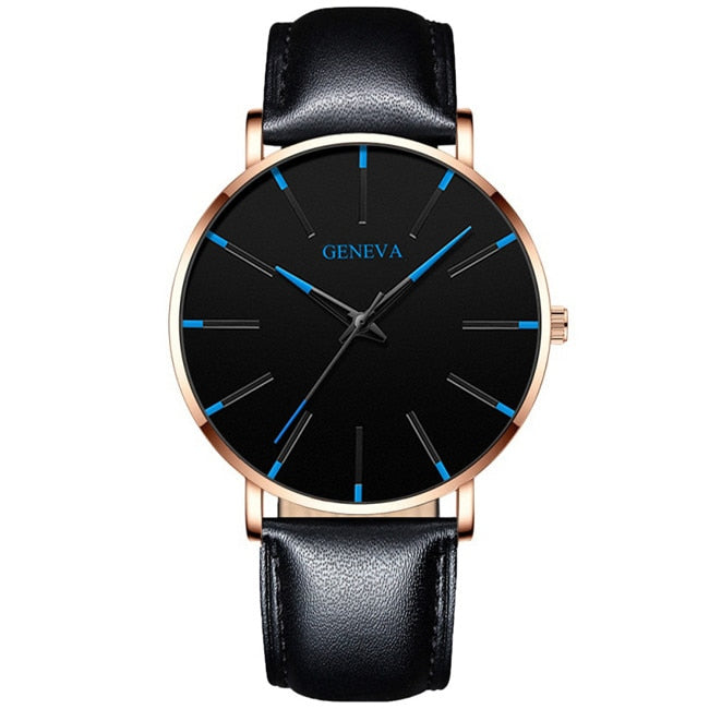 Fashion Ultra-Thin Men's Watch, Simple, Stainless Steel Mesh Band, Quartz Watch.