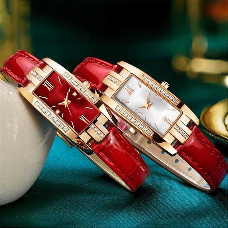 Luxury Watch for Women with Leather Strap.