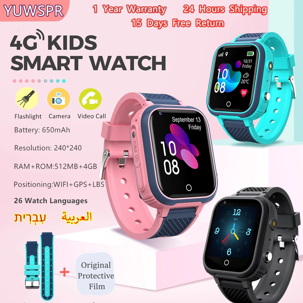 4G Kids Smart Watch: GPS, Waterproof, Video, and Remote ListeninG