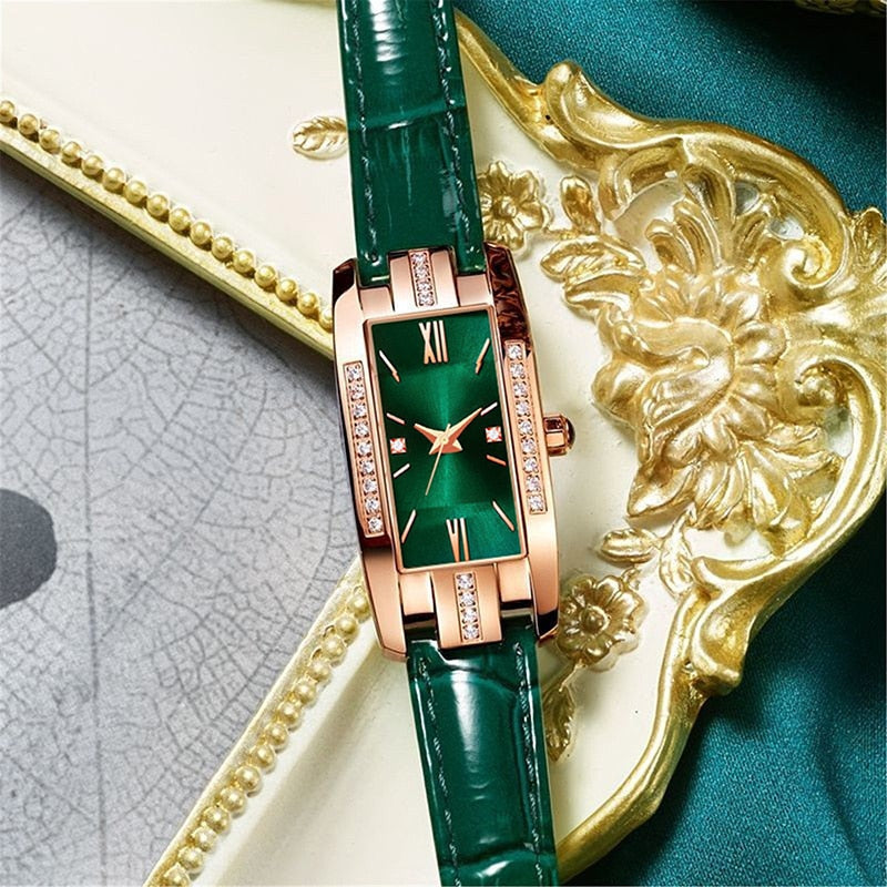 Luxury Watch for Women with Leather Strap.